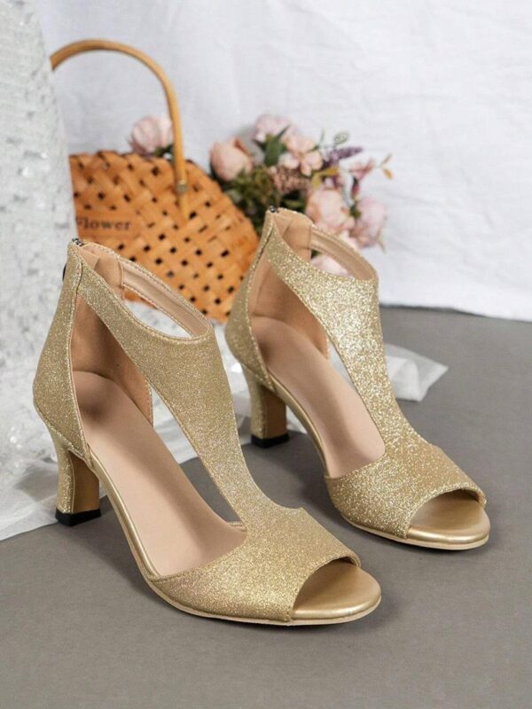 women gold pumps